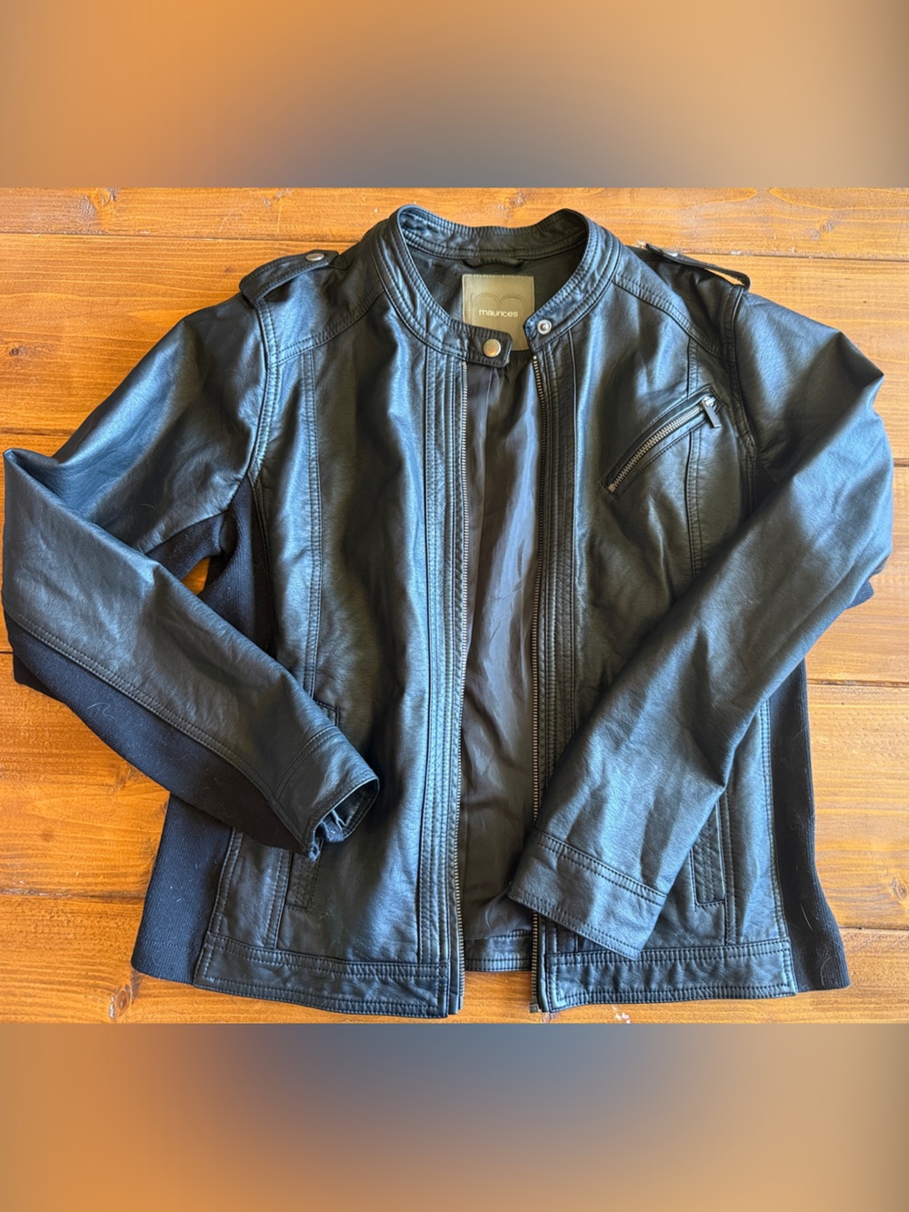 Women’s Black Leather Zip-Front Jacket - Modern Biker Style